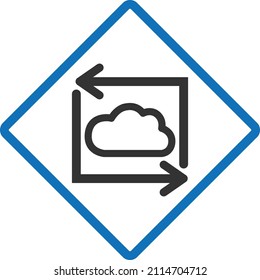 Cloud file transfer line icon vector 