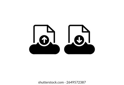 Ícones de Carregamento e Download de Transferência de Arquivo na Nuvem