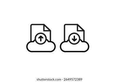 Estrutura de Tópicos de Ícones de Carregamento e Download de Transferência de Arquivos na Nuvem