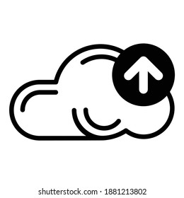 Cloud File Upload Flat Icon Isolated On White Background