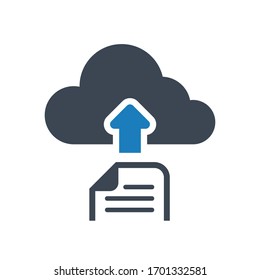 Cloud File Upload Icon, Vector Graphic.