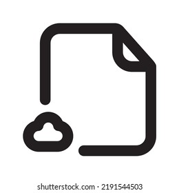 Cloud Files Icon with Outline Style