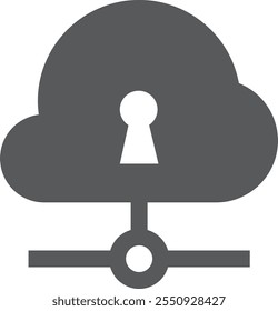 Cloud files protection black icon. Network storage