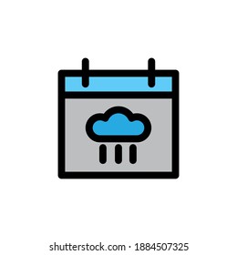 Cloud filled line Icon. calendar and date vector illustration on white background