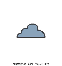 Cloud filled outline icon, line vector sign, linear colorful pictogram isolated on white. Cloudy weather symbol, logo illustration. Pixel perfect vector graphics