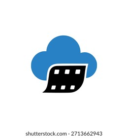 Diseño de Plantilla de Ilustración vectorial de logotipo de empresa de base de datos de película en la nube