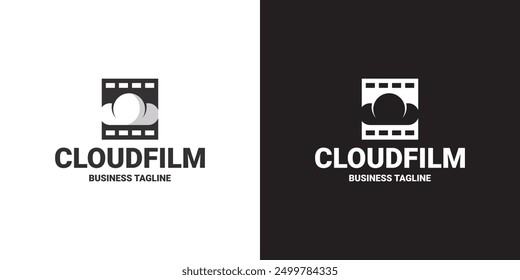 Diseño de logotipo de Vector de película en la nube