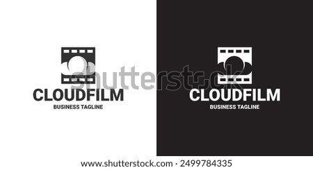 cloud film vector logo design