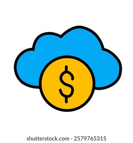 Cloud Finance Icon with Dollar Symbol
