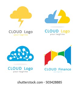 CLOUD FINANCE LIGHTNING 
ELECTRICITY NETWORK LOGO ICON TEMPLATE SET