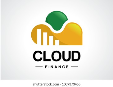 Cloud Finance Logo Template Design Vector, Emblem, Design Concept, Creative Symbol, Icon
