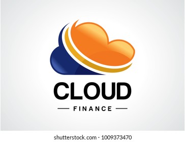 Cloud Finance Logo Template Design Vector, Emblem, Design Concept, Creative Symbol, Icon