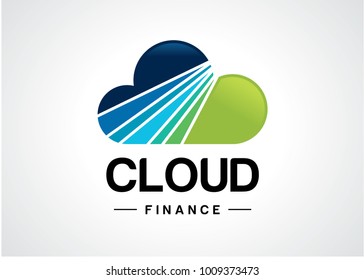 Cloud Finance Logo Template Design Vector, Emblem, Design Concept, Creative Symbol, Icon