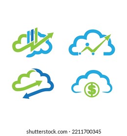 Cloud finance logo vector icon illustration design