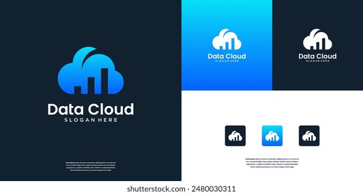 Cloud Financial logo design inspiration. Symbol logo for cloud financial, storage, diagram, protection and etc.