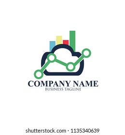 Cloud financial logo template design vector