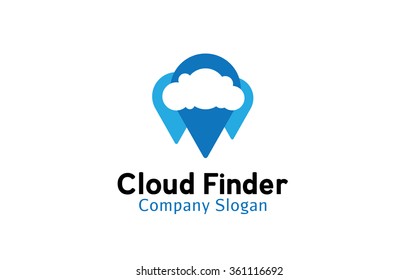 Cloud Finder Logo Design Illustration