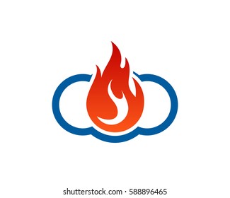 Cloud Fire Logo Design Element