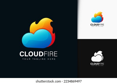 Cloud fire logo design with gradient
