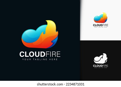 Cloud fire logo design with gradient