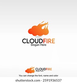 Cloud Fire Logo Template Design Vector