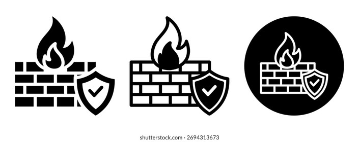 Cloud Firewall Icon Collection Glyph and Mixed Vector Illustration