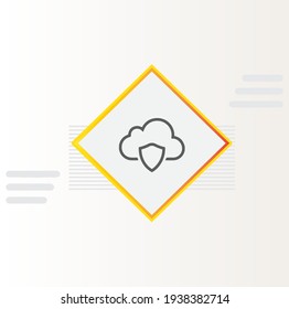 Icono de firewall de nube con fondo blanco aislado
