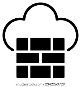 Cloud Firewall Icon for uiux, infographic
