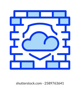 Cloud Firewall line icon. Universal creative premium symbol. Vector sign icon logo template. Vector illustration