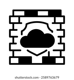 Cloud Firewall line icon. Universal creative premium symbol. Vector sign icon logo template. Vector illustration