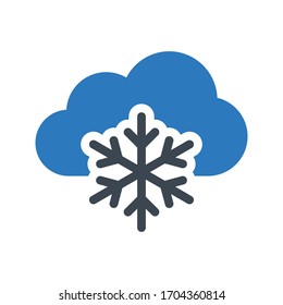 cloud flake vector glyph color icon 