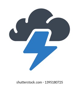 cloud flash glyph double color icon