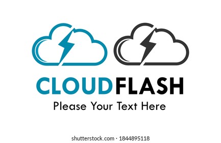 Cloud flash logo template illustration