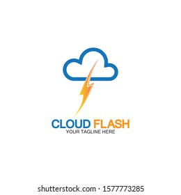 Cloud flash vector logo icon design template-vector