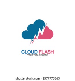 Cloud flash vector logo icon design template-vector