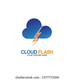 Cloud flash vector logo icon design template-vector