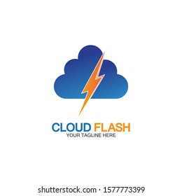 Cloud flash vector logo icon design template-vector