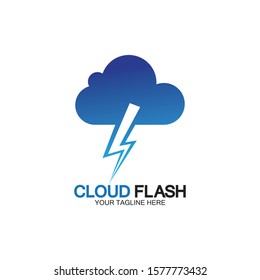 Cloud flash vector logo icon design template-vector