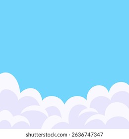 Cloud Flat Background Blue Sky Summer Pattern Cloudy Vector Design