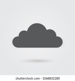 Cloud flat icon gray color, illustration vector