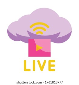 Cloud Flat icon. Live and Streaming.