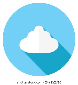  Cloud flat icon. Modern flat icons with long shadow effect in stylish colors. Icons for Web and Mobile Application. EPS 10.