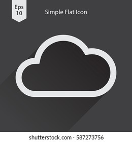 Cloud Flat Icon. Simple Sign Of Weather. Vector Illustrated Symbol