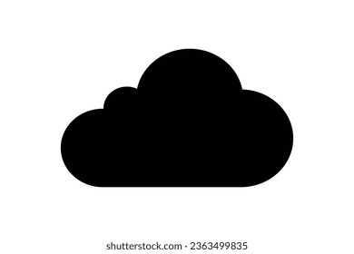 Cloud Flat Silhouette Icon Isolated Vector Illustration