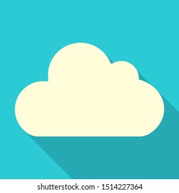 cloud in flat style with shadow. Illustration on blue background