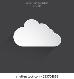 Cloud flat web icon. Eps 10 vector illustration.