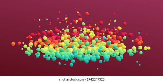 Cloud. Floating liquid blobs. Abstract banner with fluid shapes. 3D vector illustration for advertising, marketing or presentation.