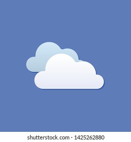 cloud floats in the blue sky in flat style. Vector illustration of single weather icon.
