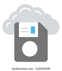 
A cloud and floppy drive symbolising cloud backup
