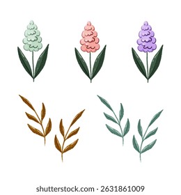 Cloud Flowers In Three Color Illustration Texture For Decoration Art